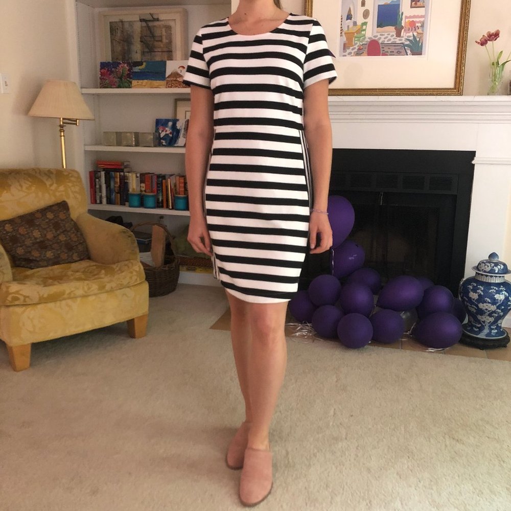 Black-and-White Striped Dress by Alice Blue